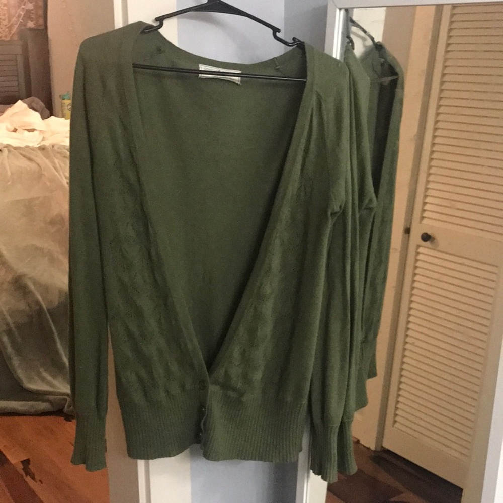 Green Slouchy Cardigan Sweater